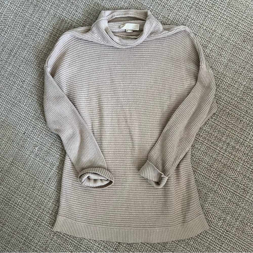 Michael Kors Cream Turtleneck Knit Sweater
